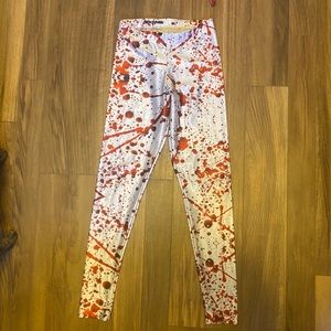 Blood splatter medium black milk leggings